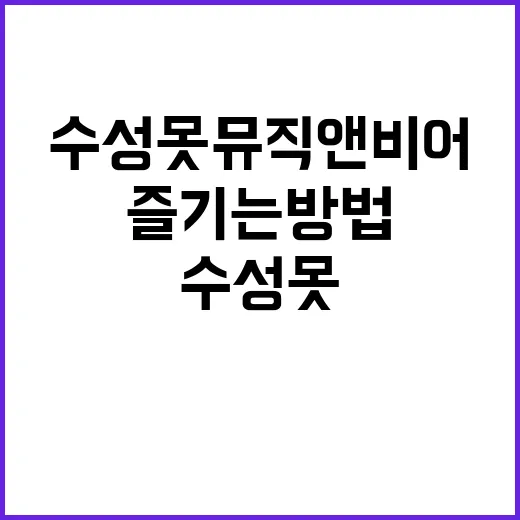수성못 뮤직앤비어를 즐기는 방법 - 요약