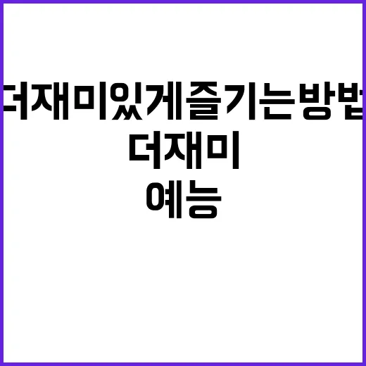 예능 프로그램을 더 재미있게 즐기는 방법 - 요약