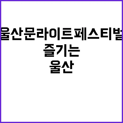 울산 문라이트 페스티벌을 즐기는 방법 - 요약