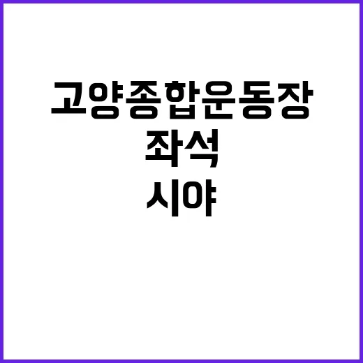 고양종합운동장 시야 고르는 방법, 좌석 선택 전에 보면 좋은 기준 - 요약