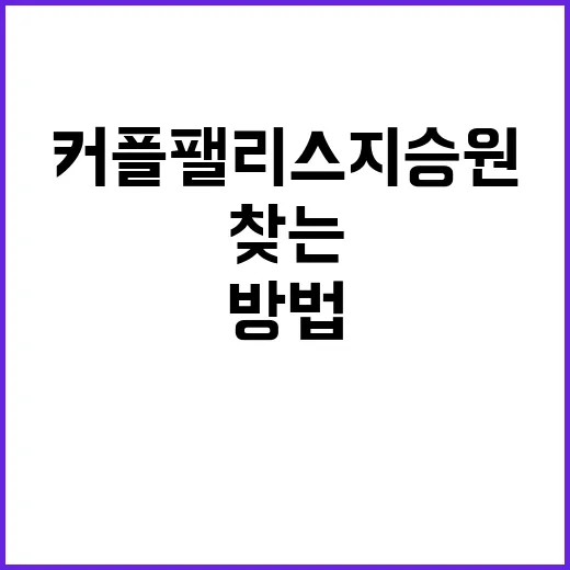 커플팰리스 지승원 정보 찾는 방법, 헷갈릴 때 확인할 포인트 - 요약
