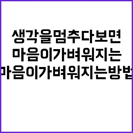 생각을 멈추다 보면 마음이 가벼워지는 방법 - 요약