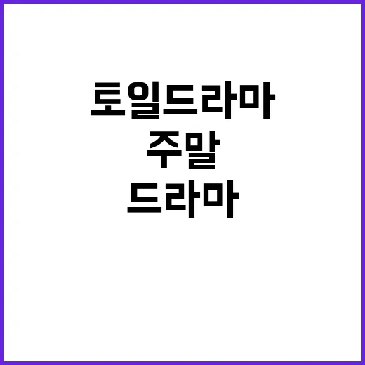 토일드라마가 아직도 주말 화제의 중심인 이유가 궁금하신가요? - 요약
