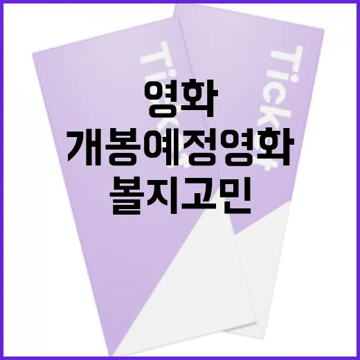 개봉예정영화 뭐부터 볼지 고민하고 계신가요? - 요약