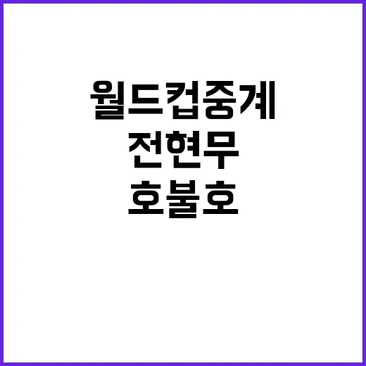 전현무 월드컵 중계 호불호 논란, 왜 이렇게 반응이 갈릴까요? - 요약