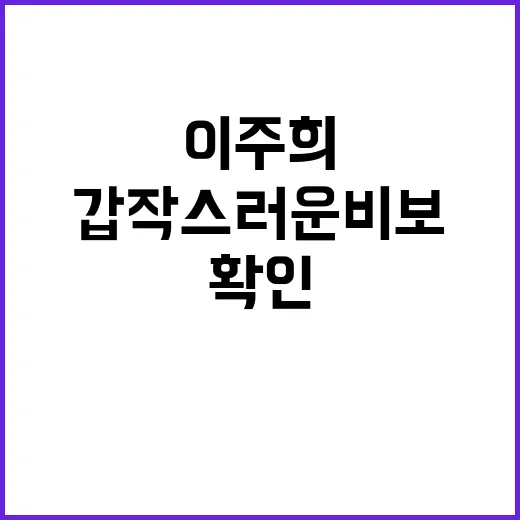 이주희 갑작스러운 비보, 지금 확인된 내용이 궁금하신가요? - 요약