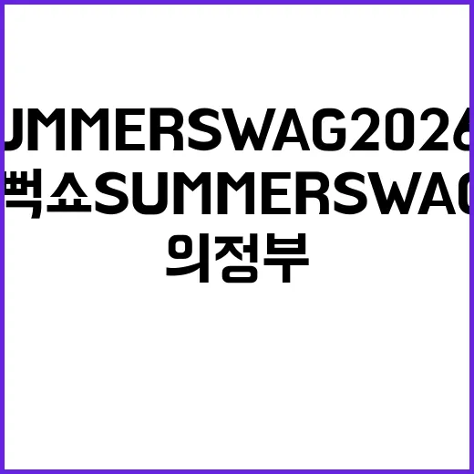 싸이흠뻑쇼 SUMMERSWAG2026 의정부 출연진, 벌써 공개됐나요? - 요약