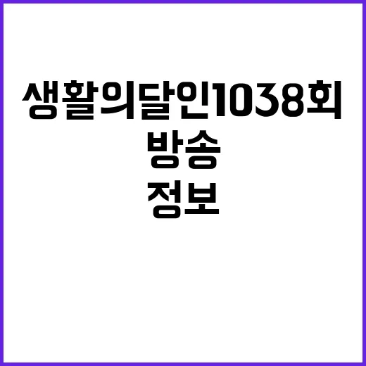 생활의 달인 1038회, 방송 후 어떤 정보부터 확인하면 좋을까요? - 요약