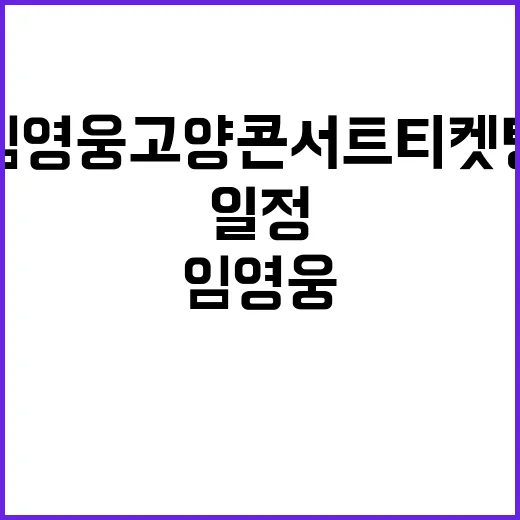 임영웅 고양 콘서트 티켓팅 일정, 지금 뭐부터 확인해야 할까요? - 요약