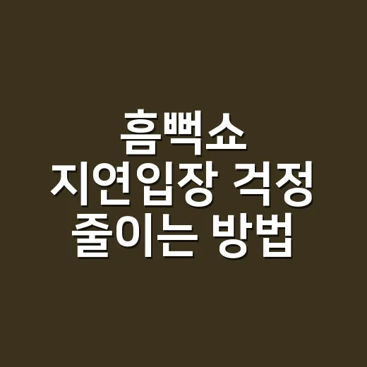 흠뻑쇼 지연입장 걱정 줄이는 방법, 늦었을 때 이렇게 움직이면 됩니다 - 요약