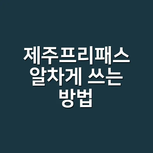 제주프리패스 알차게 쓰는 방법, 동선부터 계산하면 훨씬 편해요 - 요약
