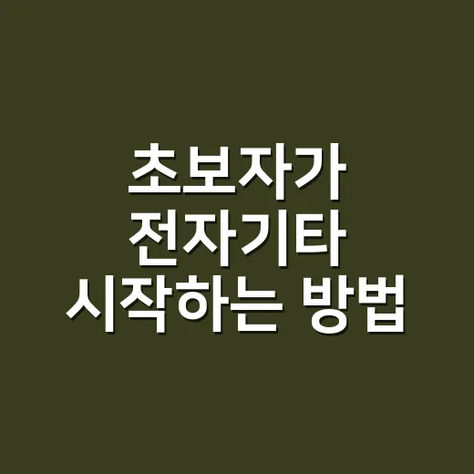 초보자가 전자기타 시작하는 방법, 장비 고르기부터 연습 루틴까지 - 요약