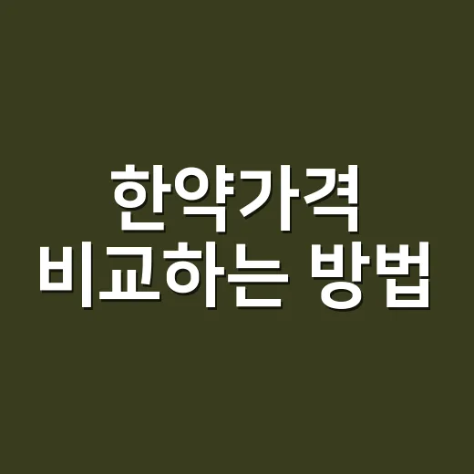 한약가격 비교하는 방법, 처음 상담받기 전 알아두면 편한 기준 - 요약
