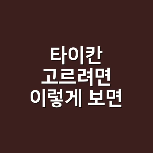타이칸 고르려면 이렇게 보면 편합니다 - 요약