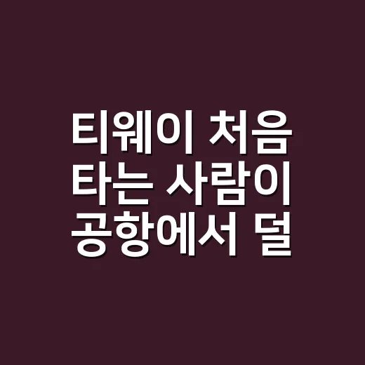 티웨이 처음 타는 사람이 공항에서 덜 헤매는 방법 - 요약