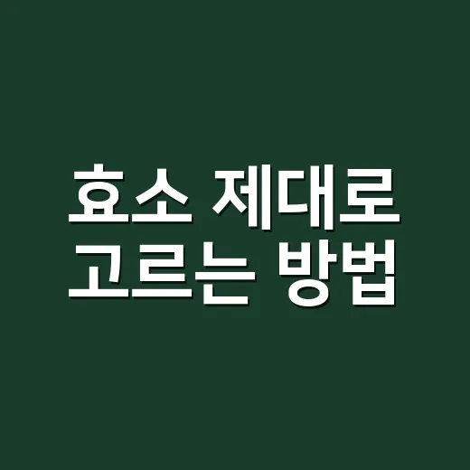 효소 제대로 고르는 방법, 음식과 보충제 차이부터 쉽게 이해하기 - 요약