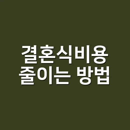 결혼식비용 줄이는 방법, 예산표부터 계약 전 체크까지 - 요약