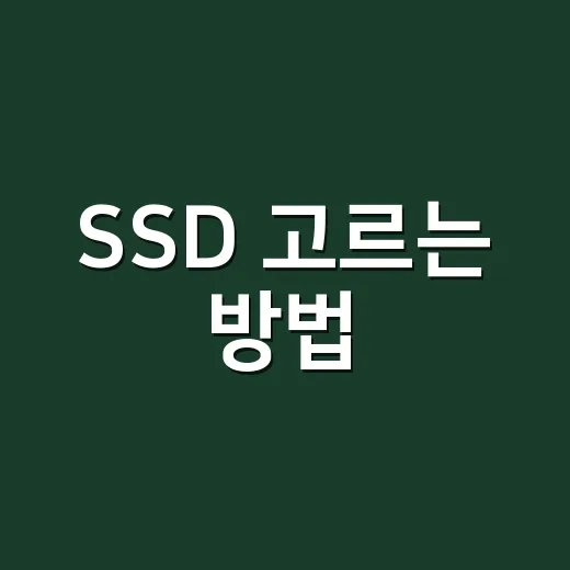 SSD 고르는 방법, 용량부터 속도까지 초보자도 헷갈리지 않게 - 요약