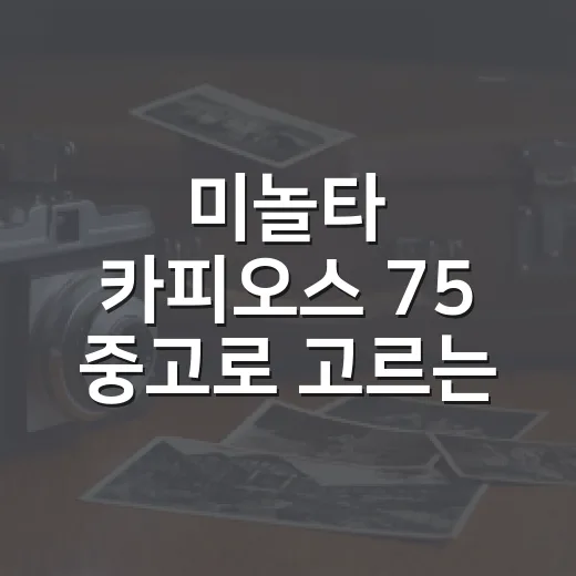 미놀타 카피오스 75 중고로 고르는 방법, 필름카메라 초보라면 이렇게 보세요 - 요약
