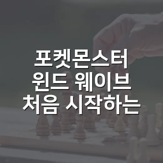 포켓몬스터 윈드 웨이브 처음 시작하는 방법, 초보자가 놓치기 쉬운 포인트 - 요약