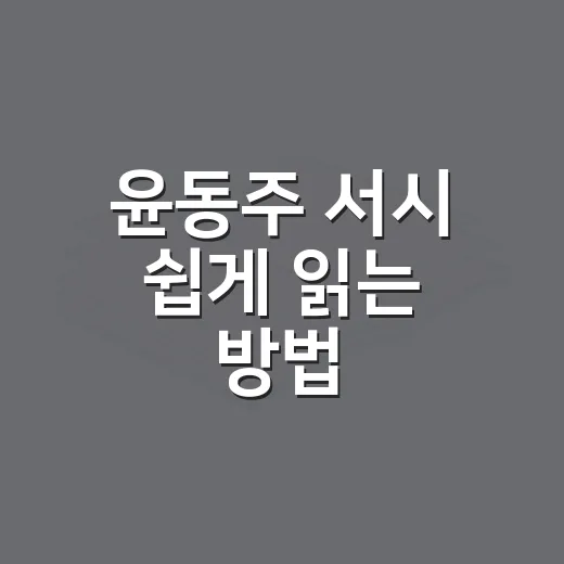 윤동주 서시 쉽게 읽는 방법, 처음 만나는 사람도 감동이 보이는 해석법 - 요약