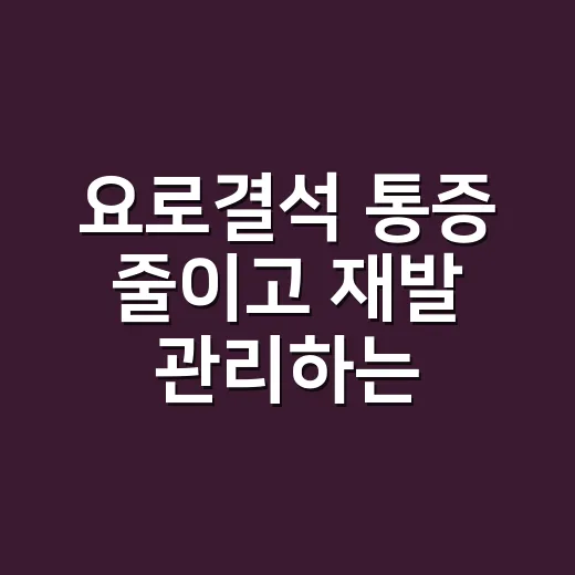 요로결석 통증 줄이고 재발 관리하는 방법 - 요약