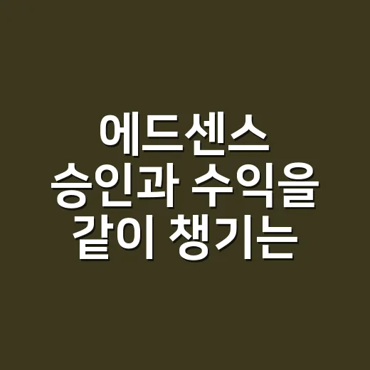 에드센스 승인과 수익을 같이 챙기는 방법 - 요약