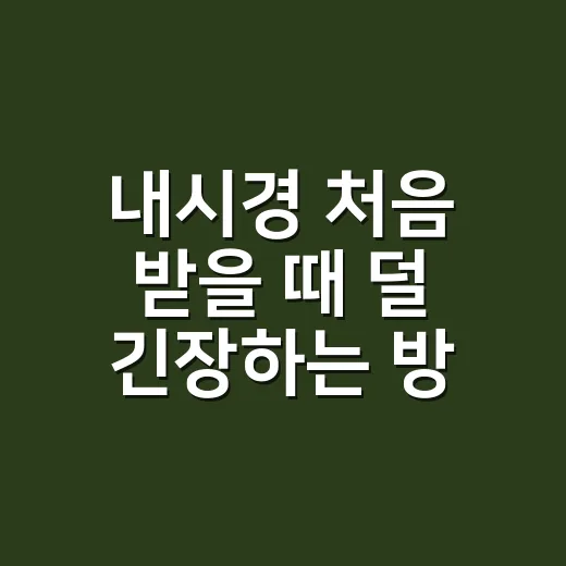 내시경 처음 받을 때 덜 긴장하는 방법, 준비부터 검사 후 식사까지 - 요약