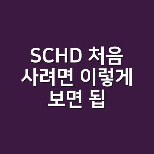 SCHD 처음 사려면 이렇게 보면 됩니다 - 요약