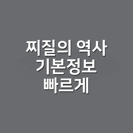 찌질의 역사 기본정보 빠르게 확인하는 방법 - 요약
