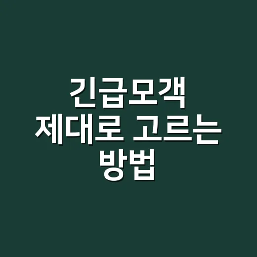 긴급모객 제대로 고르는 방법, 싸다고 바로 누르기 전에 볼 것들