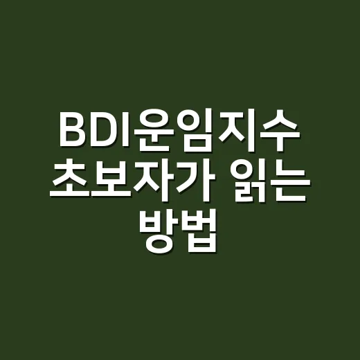 BDI운임지수 초보자가 읽는 방법, 해운 경기 흐름을 이렇게 보면 쉽습니다 - 요약