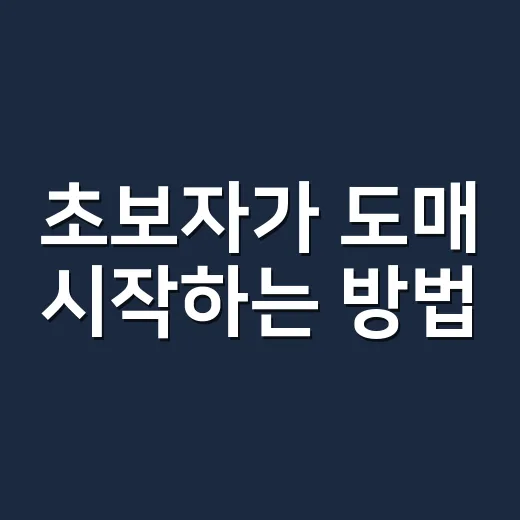 초보자가 도매 시작하는 방법, 사입부터 판매가 계산까지 이렇게 잡으면 됩니다 - 요약