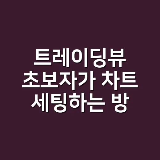 트레이딩뷰 초보자가 차트 세팅하는 방법 - 요약