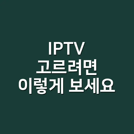 IPTV 고르려면 이렇게 보세요: 요금제부터 셋톱박스까지 쉬운 선택 방법 - 요약