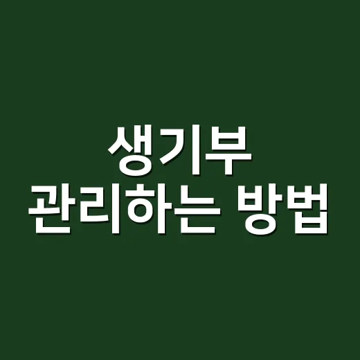 생기부 관리하는 방법, 고등학생이 놓치기 쉬운 포인트