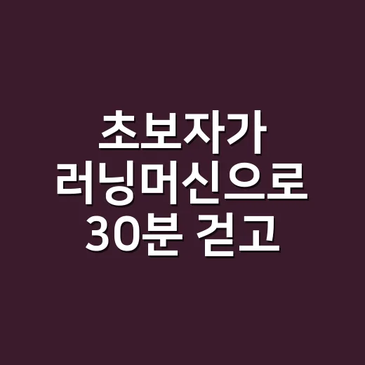초보자가 러닝머신으로 30분 걷고 뛰는 방법 - 요약