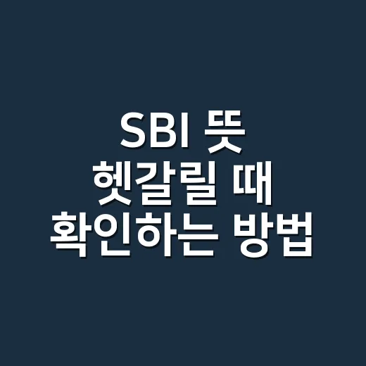 SBI 뜻 헷갈릴 때 확인하는 방법 - 요약