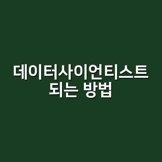 데이터사이언티스트 되는 방법, 초보자가 현실적으로 준비하려면 이렇게 - 요약