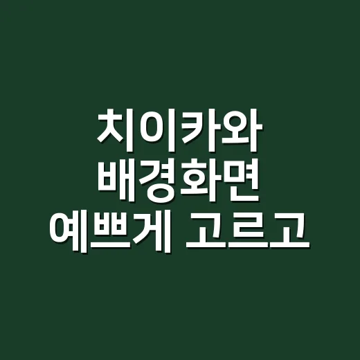 치이카와 배경화면 예쁘게 고르고 설정하는 방법 - 요약