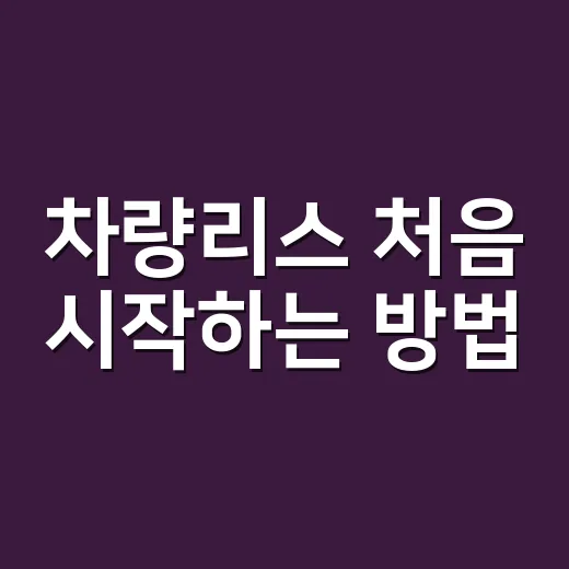 차량리스 처음 시작하는 방법, 월 납입금만 보고 고르지 않는 법 - 요약