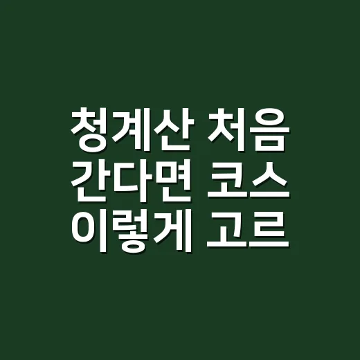 청계산 처음 간다면 코스 이렇게 고르세요 - 요약