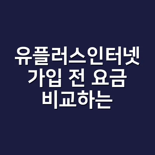 유플러스인터넷 가입 전 요금 비교하는 방법 - 요약