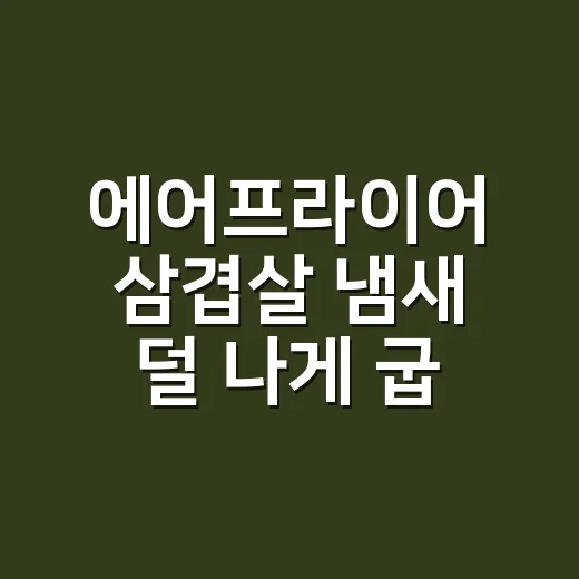 에어프라이어 삼겹살 냄새 덜 나게 굽는 방법, 주방 동선까지 이렇게 잡으세요 - 요약