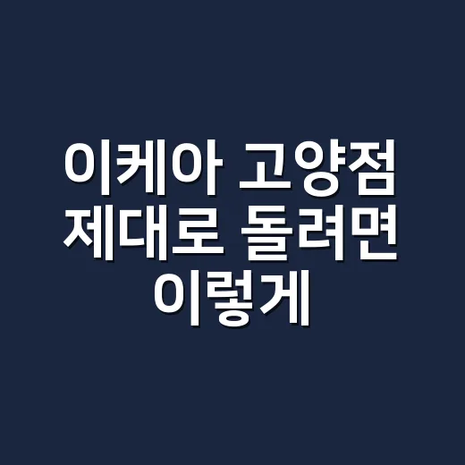 이케아 고양점 제대로 돌려면 이렇게 움직이면 됩니다 - 요약