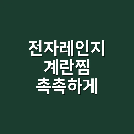 전자레인지 계란찜 촉촉하게 만드는 방법, 그릇 선택부터 익힘 시간까지 - 요약