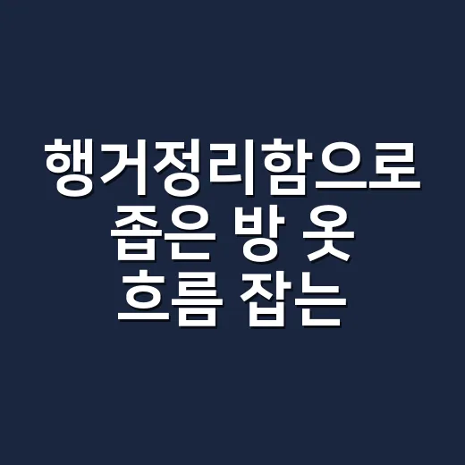 행거정리함으로 좁은 방 옷 흐름 잡는 방법 - 요약
