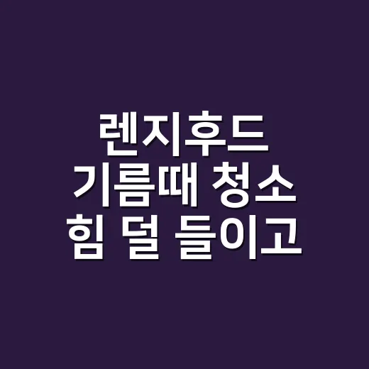 렌지후드 기름때 청소 힘 덜 들이고 끝내는 방법 - 요약