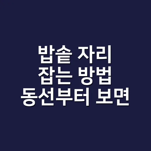 밥솥 자리 잡는 방법 동선부터 보면 쉽다 - 요약