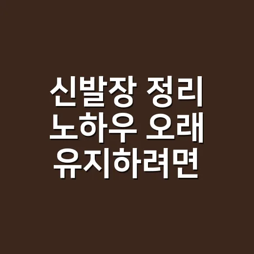 신발장 정리 노하우 오래 유지하려면 이렇게 - 요약